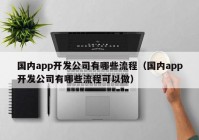 国内app开发公司有哪些流程（国内app开发公司有哪些流程可以做）