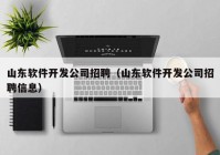 山东软件开发公司招聘（山东软件开发公司招聘信息）