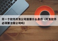 开一个软件开发公司需要什么条件（开发软件必须要注册公司吗）