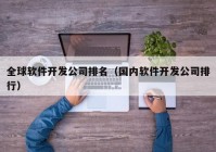 全球软件开发公司排名（国内软件开发公司排行）