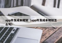 app开发成本规划（app开发成本规划怎么写）