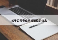 关于公司专业网站建设的信息