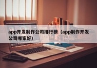 app开发制作公司排行榜（app制作开发公司哪家好）