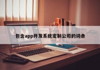 包含app开发系统定制公司的词条