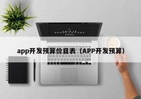 app开发预算价目表（APP开发预算）